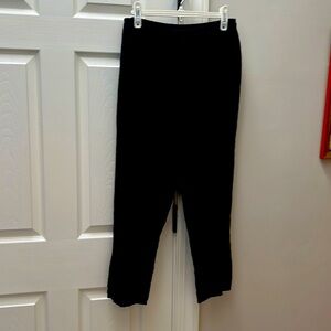 Flax Black Tapered Linen Pants